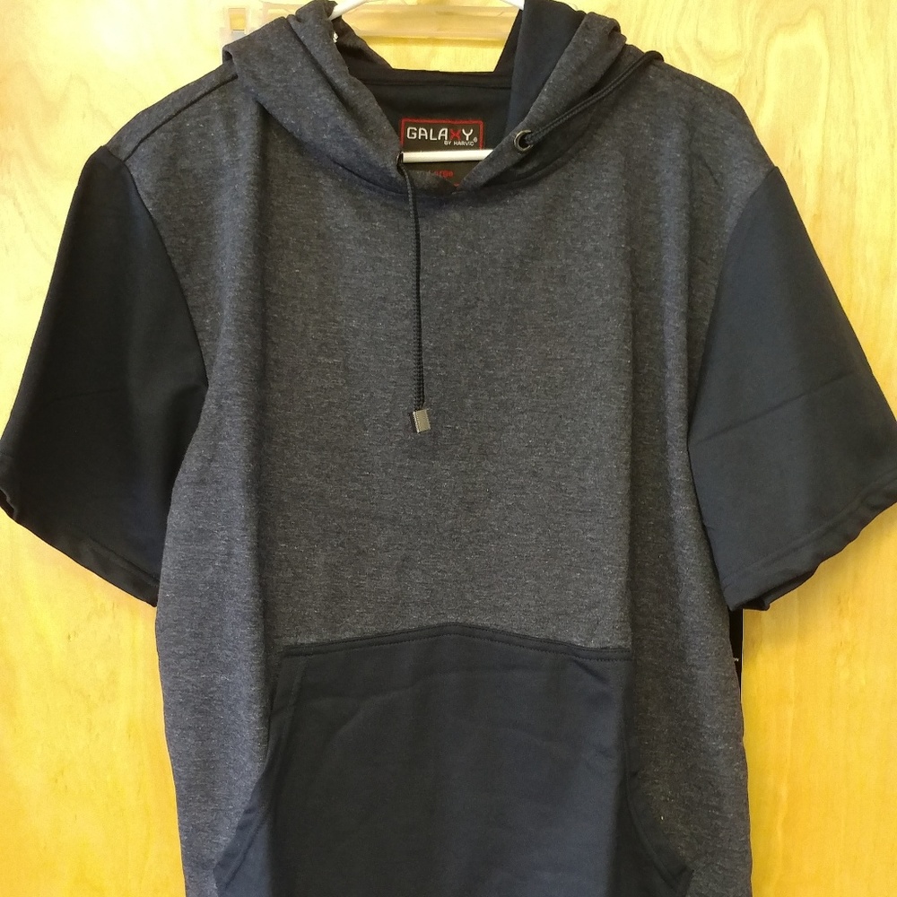 Galaxy by Harvic Men's Short Sleeve Hoodie Navy